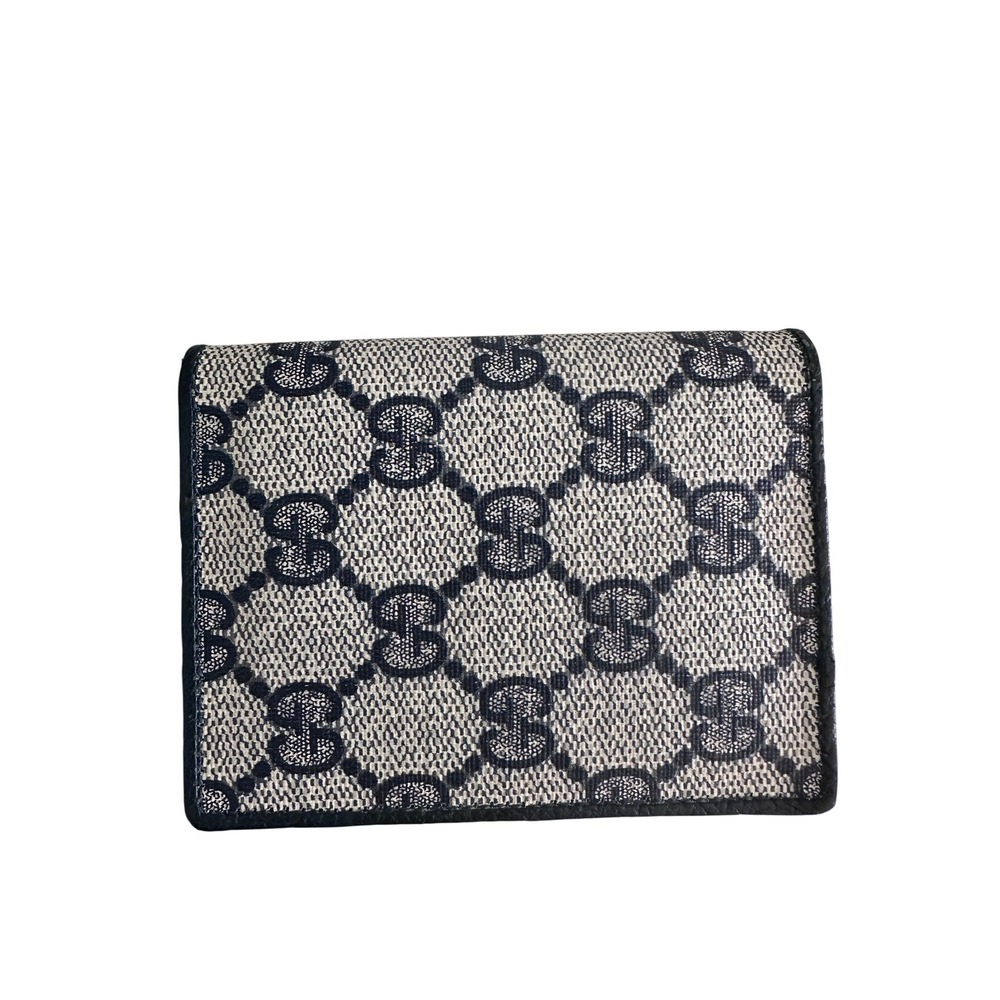 Vintage Gucci Accessory Collection Navy GG Supreme Monogram Card Holder Wallet - Picture 2 of 11